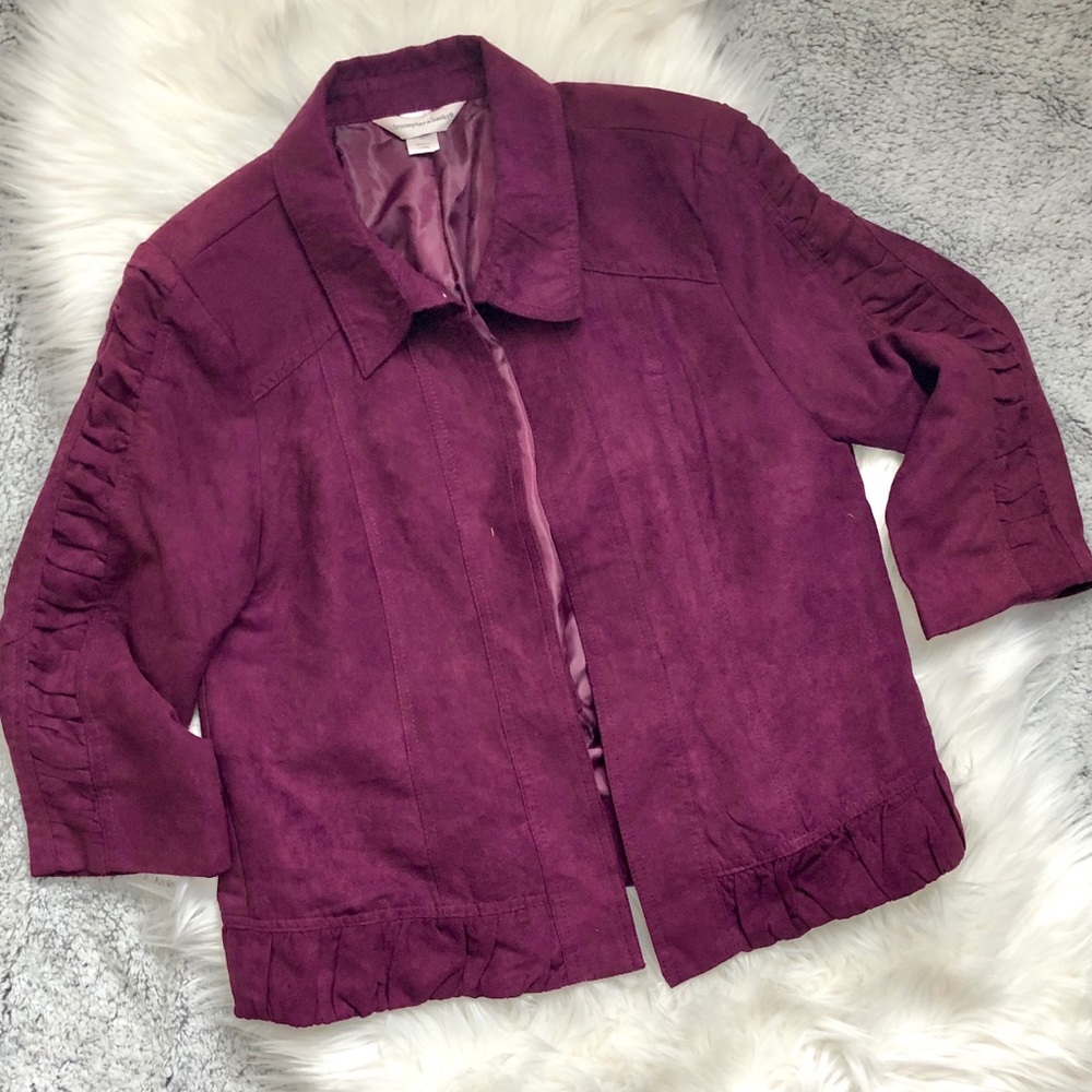 Christopher and Banks Faux Suede Lined Jacket